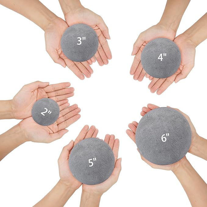 Skyflame 2" Fireplace Balls for Gas Fireplace, 25-Pack Round Ceramic Ball Set for Indoor/Outdoor Fire Pits/Fireplaces Home Decor Accessory, Gray
