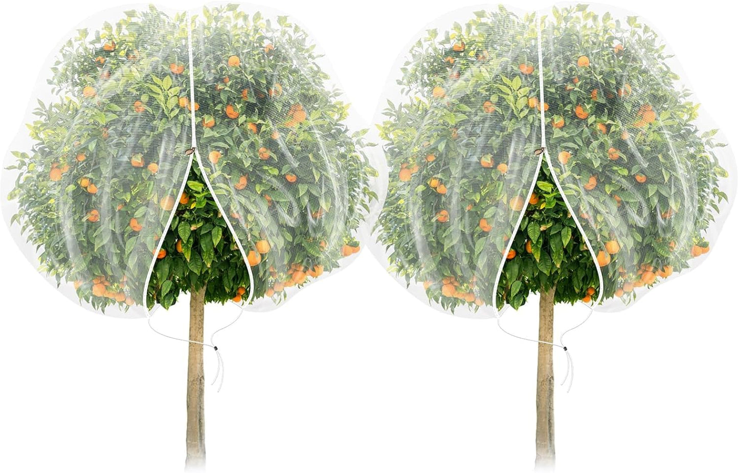 TWOWYHI 2Pack Garden Netting 10X12 Feet Large Fruit Tree Netting with Zipper and Drawstring Insect Bird Cover for Fruits Vegetables Tree Garden Protection