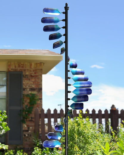 Wind Spinners Outdoor, 93" Large Metal Wind Spinners for Yard and Garden, Kinetic Wind Sculptures & Spinners with Stake, Windmill for Yard Art Decor (Peacock Spiral)