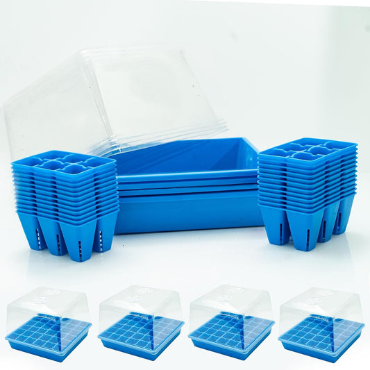 Bootstrap Farmer Countertop Seed Starter Kit in Blue, Reusable 1010 Tray Bundle with Inserts and