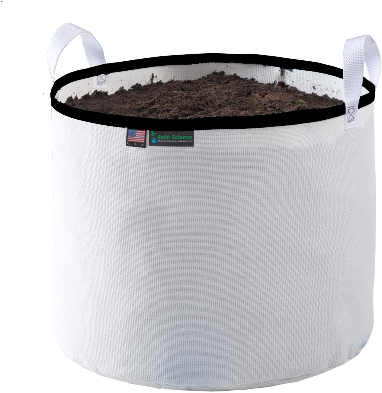 Grow Bag 7 Gallon, Planting Pots - Colorful Plant Grow Bags Pots Gardening Vegetable - Air Pruning Mesh Fabric Plant Container - (White/Black)