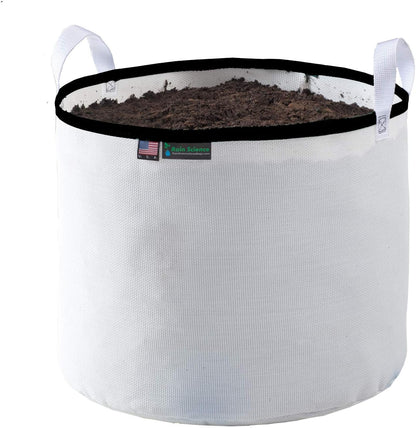 Grow Bag 5 Gallon, Planting Pots - Colorful Plant Grow Bags Pots Gardening Vegetable - Air Pruning Mesh Fabric Plant Container - (White/Black)