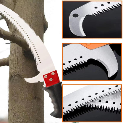 Manual Pole Saw 30 FT Extendable Tree Pruner High Branches Trimming for Pruning Palms and Shrubs with Long Handle (Red)