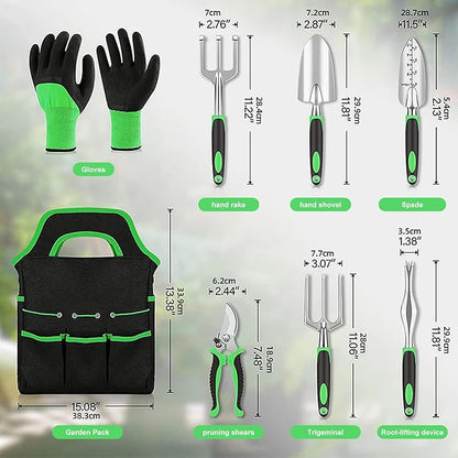Garden Tools 8-Piece, Gardening Hand Tools, Gardening Tools Set Cultivators with Rust-Proof,Stainless Steel, Aluminum Alloy Material, Gardening Supplies Set Ideal Gift