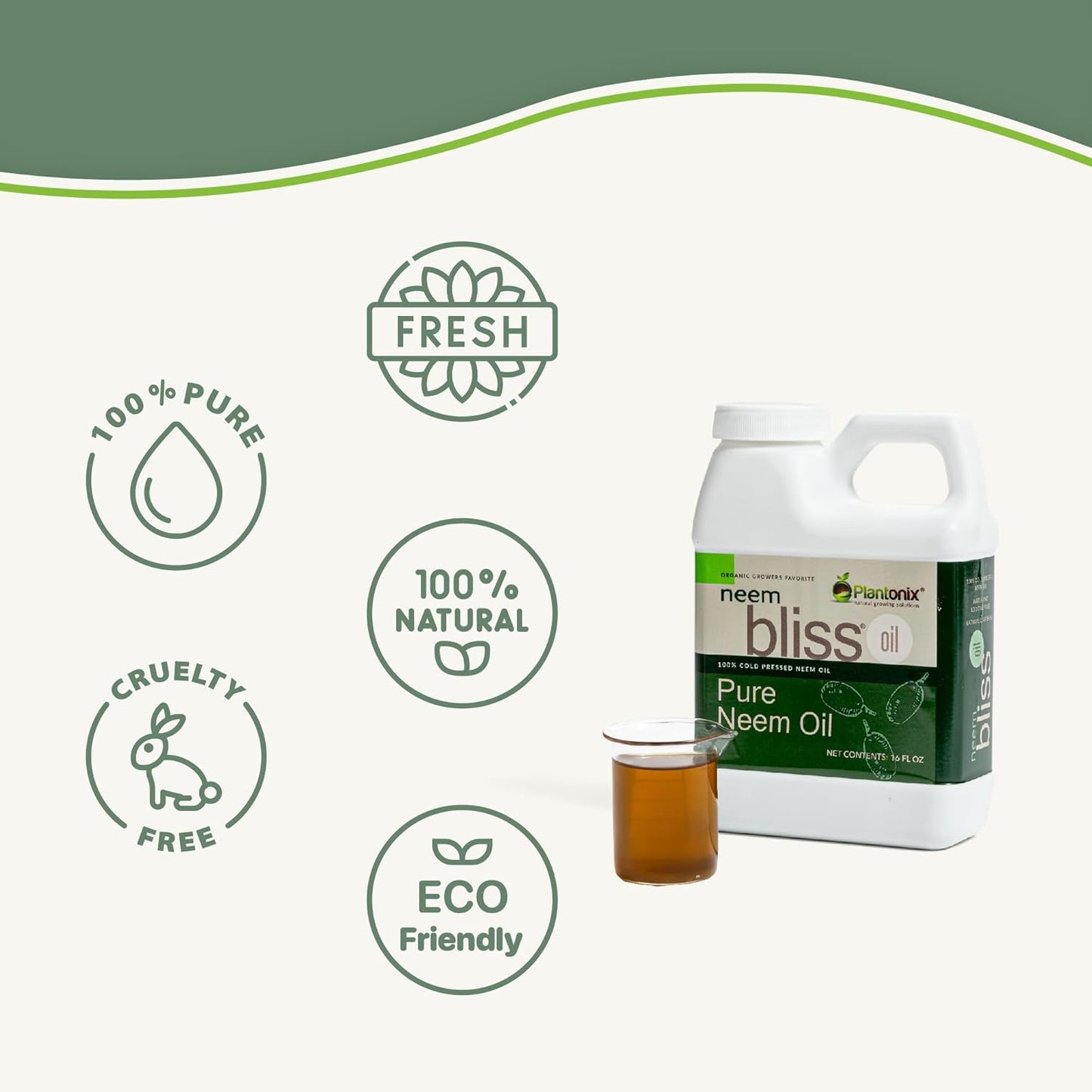 Neem Bliss (64 Fl Oz) - Pure Neem Oil Concentrate - 100% Cold Pressed Neem Oil - All-Natural Neem Oil Concentrate - Pure Neem Oil Extract - Unrefined Neem Oil for Hair - Neem Seed Oil Concentrate