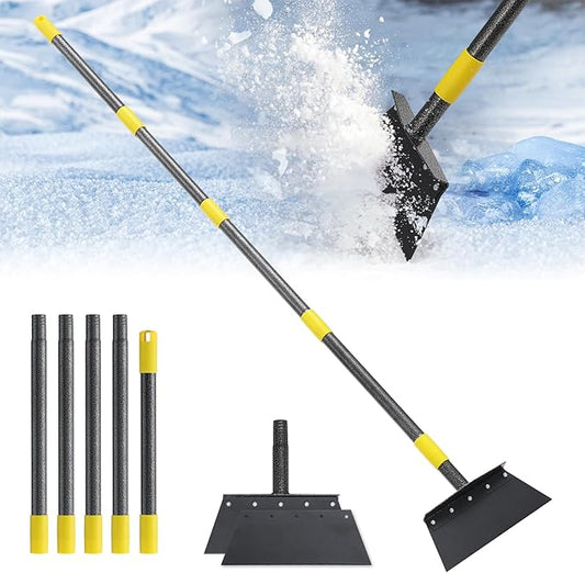 Garden Flat Shovel, Detachable, 2 Spades,88 Inch Floor Scraper Snow Ice Chopper for Sidewalks, Snow Shovel, Ice Scraper Removal Tool for Outdoor Garden Cleaning