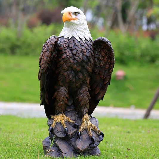 Garden and Yard Statue-Flight of Freedom American Bald Eagle Hanging Bird Statue Hand-Painted Eagle