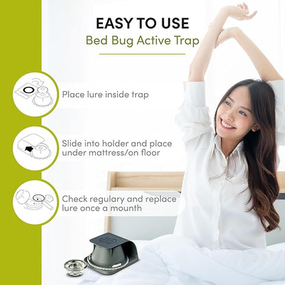 Scout Non-Toxic Early Monitoring Solution with Patented Pheromone Technology, Includes 2 Bed Bug Detection Traps, Replaceable Lures and User Guide
