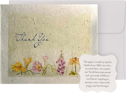 Thank You Set Greeting Card – Plantable Wildflower Seed Paper for Gifts, Special Events Like Mother's Day, and Other Milestone Celebrations
