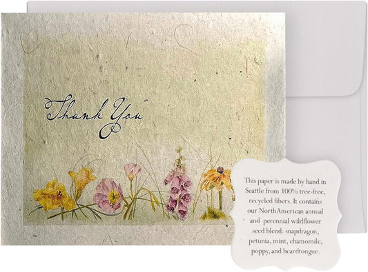 Thank You Set Greeting Card – Plantable Wildflower Seed Paper for Gifts, Special Events Like Mother's Day, and Other Milestone Celebrations