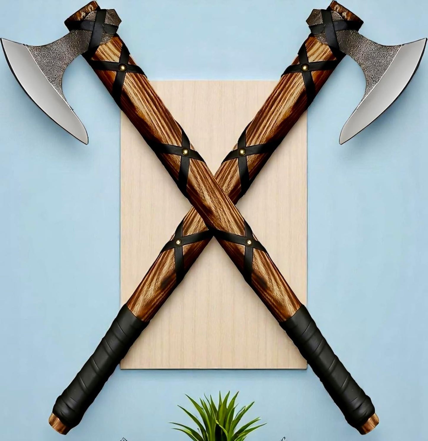 AX-7000 Custom Gift Forged Carbon Steel Viking Axe with Rose Wood Shaft, Viking Bearded Camping Axe (AX-7000) (AX-5936)