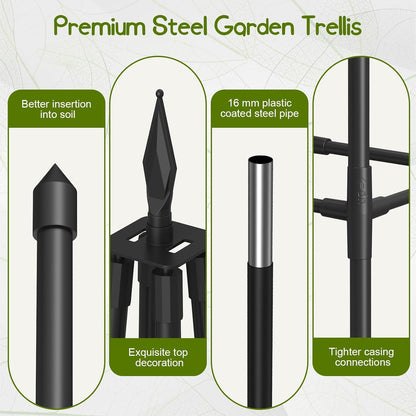 Obelisk Trellis for Climbing Plants Outdoor,4.0 Ft Garden Trellis for Potted Plants, Metal Trellis with Anti-Rust Coated for Potted Plants Indoor, Plant Support for Vegetables, Vines