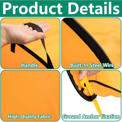 140 Gallon Pop up Leaf Collector, Foldable Lawn Leaf Pick Up Bag Tool, Large Yard Dustpan Type Garden Bag, Reusable Yard Waste Bags for Cleaning Up Weeds Branches Waste Trash Debris