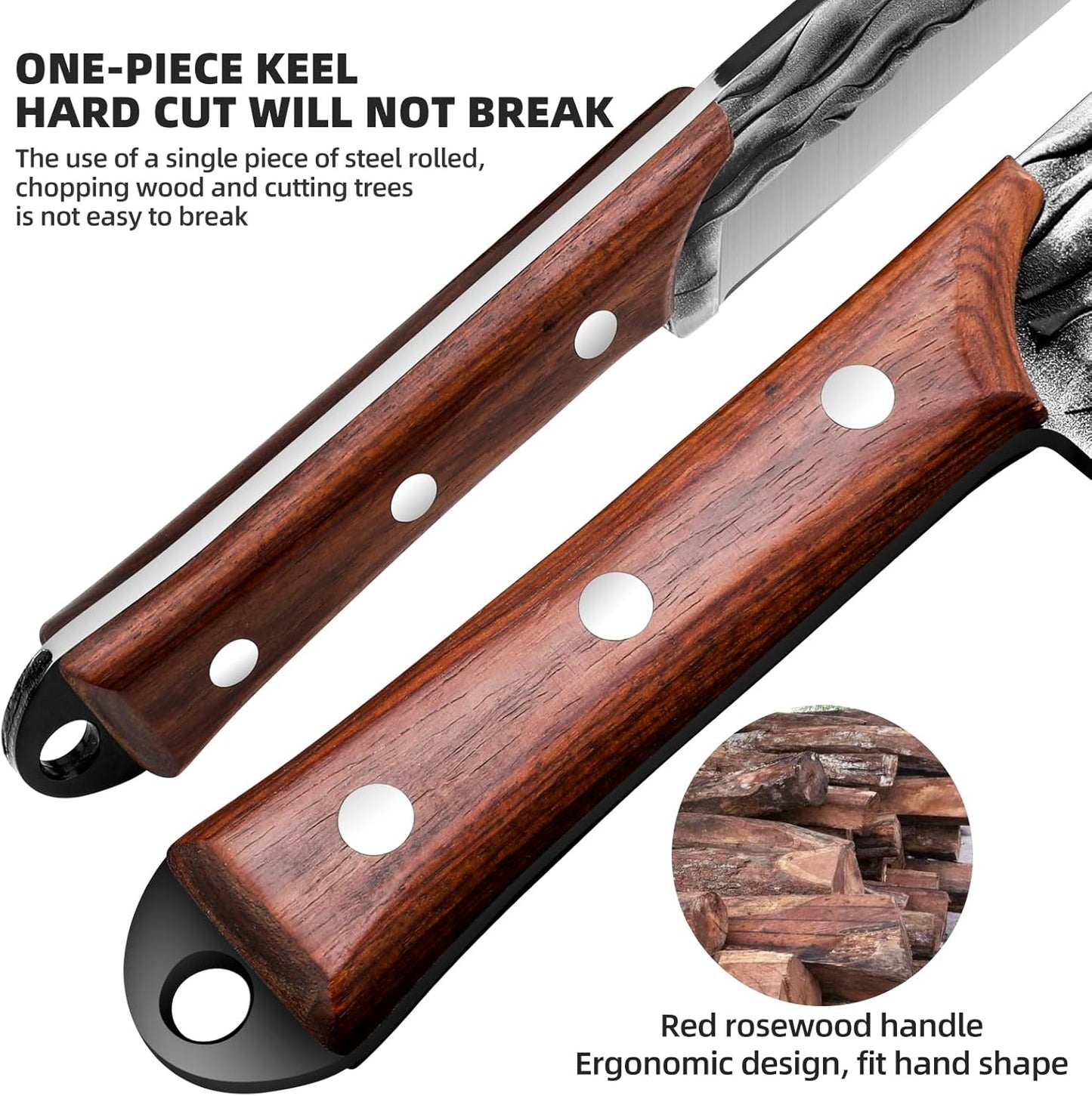 Machete with Sheath for Cutting Trees Heavy Duty, for Yard Work and for Bushcrafting Knife Sickle for Clearing Brush Garden Tools Construction Blade