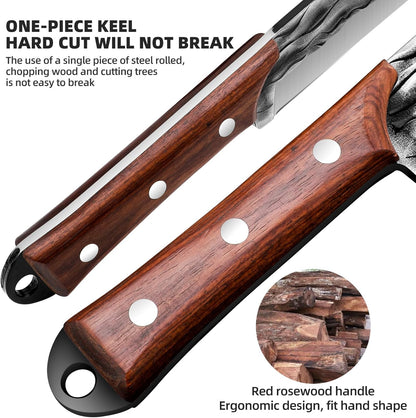 Machete with Sheath for Cutting Trees Heavy Duty, for Yard Work and for Bushcrafting Knife Sickle for Clearing Brush Garden Tools Construction Blade