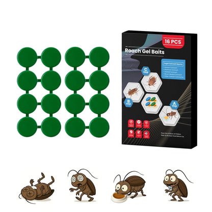 16 Pack Roach Killer Indoor Infestation Roaches Gel Bait Stations, Powerful Cockroach Killer Indoor Home for Roach Infestation, Long-Lasting & Effective Cockroach Gel Bait, Easy to Use