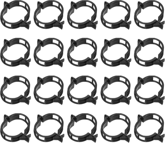 MECCANIXITY 300 Pcs Garden Plant Clips Fixing Clips Black 26mm Adjusting Plant Lever Loop Clips for Supporting Flower Vine Vegetables Climbing Plant Plant Stems