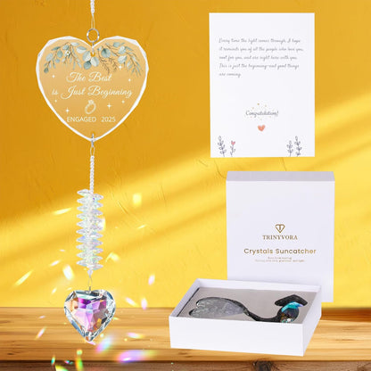 Engagement Gifts for Couples,Crystal Suncatcher for Newly Engaged,Happy Gift for Her,Engagement Gifts for Women,Friends Just Engaged Glass Ornament 2025