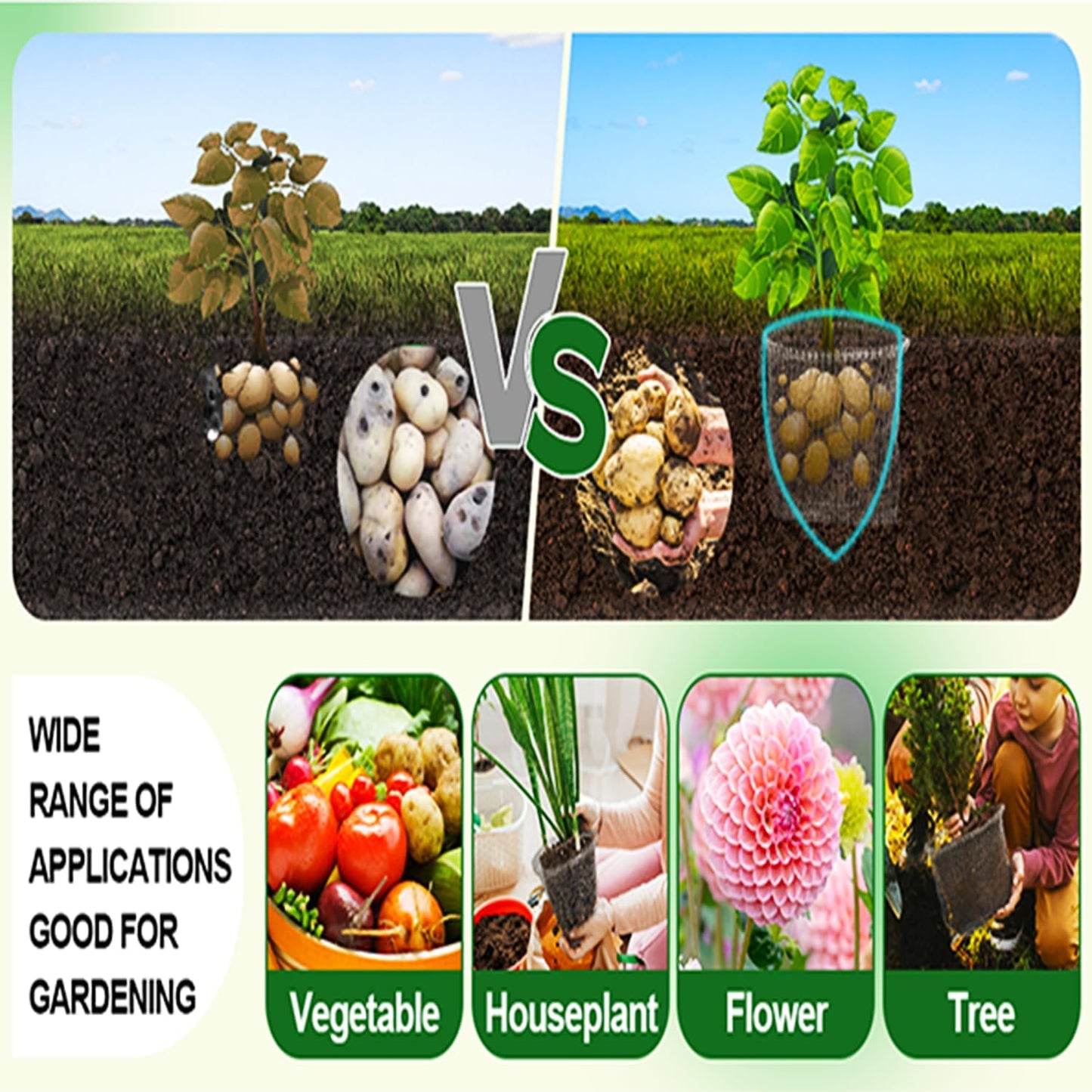 48PCS 1 Gallon Go-pher and V-ole Wire Baskets, 1 Gallon Plant R-oot Go-pher Baskets for Underground R-oot of Large Plants