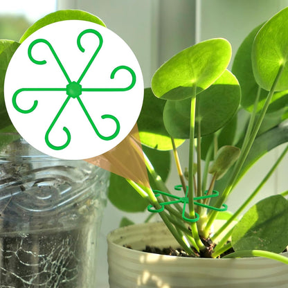 4PCS Plant Stem Support, 2 Sizes Climbing Houseplant Stem Holders, Plastic Reusable Flower Trellis Stem Hook Plant Care Growth Accessories for Flower Plants Indoor Outdoor - Green, 5.28"/4.55"