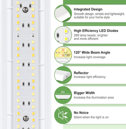 FOXGARDEN Grow Light, Full Spectrum Plant Light Strip for Indoor Plants, 288 LED Bright Grow Lamp with Auto On/Off Timer 4/8/12H, 3 Switch Modes, 10 Dimmable Brightness, 3 Packs