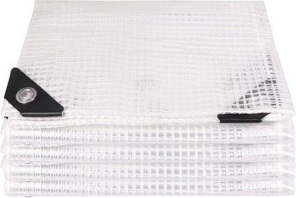 Greenhouse Cover,Clear Plastic Covering, 16Mil Thickness Heavy Duty Clear tarp for Chicken coop,Gardening,Farming, Greenhouse Plastic sheeting with Grommets (White, 3ft*3ft)