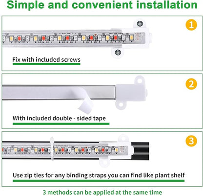 7.8'' 3 Head LED Grow Light Strips, Grow Lamps for Indoor Plants Full Spectrum, Plant Light with 4/8/12H Timer, 10 Dimmable Levels for Seedling Succulent,Best Match for Plant Shelf