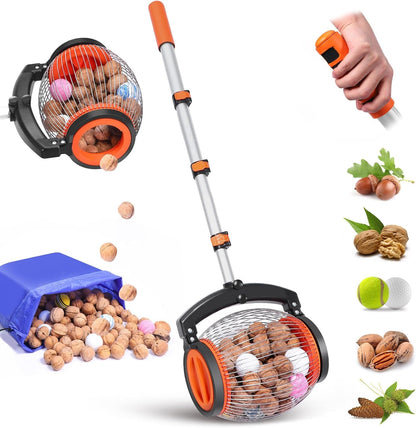 TARSHYRY Large Nut Gatherer Rolling Nut Harvester Ball Picker,Adjustable Lightweight Rolling Nut Collector Manual Ball Gatherer Multifunctional Garden Picker Tool for Walnut Chestnut Fruits
