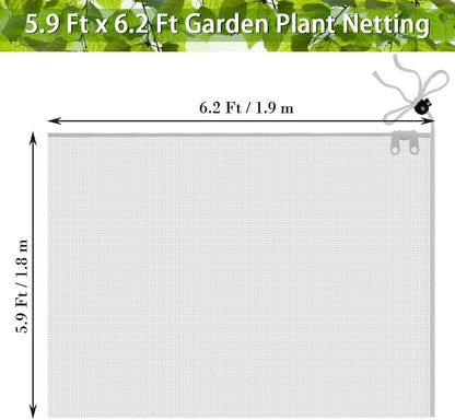 Fruit Tree Netting Covers with Zipper to Protect from Squirrels and Birds Large Netting for Fruit Trees Net Protection, White, 71" x 75", 1 Pack