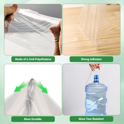 DGSL Greenhouse Repair Tapes, 6" x115' Greenhouses Cover Plastic Sheeting Tape, 6.3 mil Thickness Clear Greenhouse Plastic Tape for Seaming and Sealing