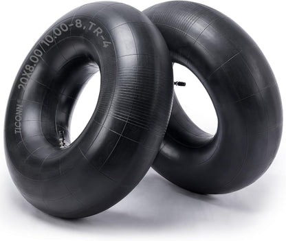 TICONN 20x8.00-8, 20x10.00-8 Inner Tube, 2 Pack Inner Tire Tube for Wheelbarrow Tires, Replacement Tube with TR-4 Straight Valve Stem for Wheelbarrows, Lawn Mowers, Garden Tractor, ATVs, Tractor