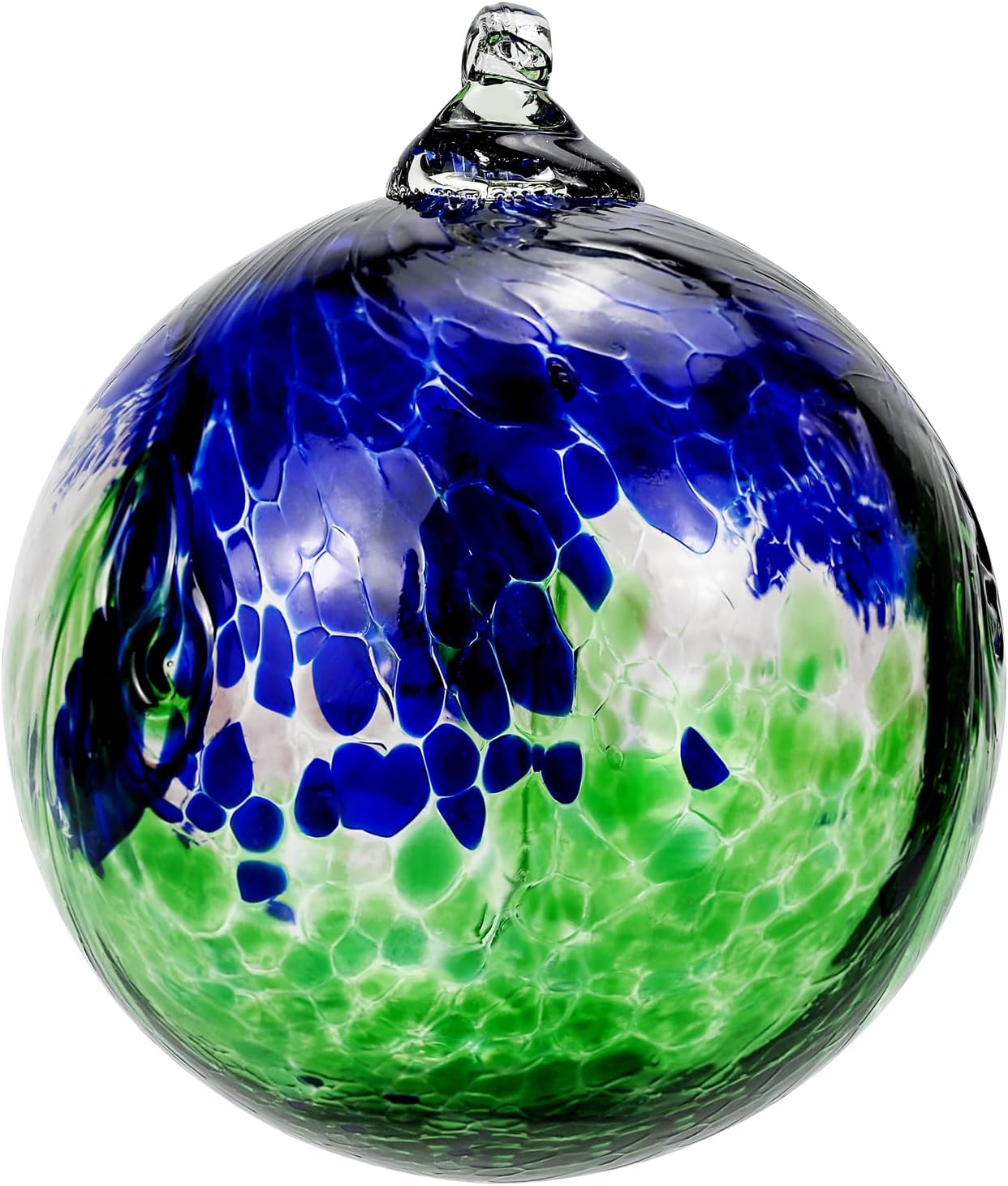 Kesywale 7 x 6 Inch Garden Hanging Gazing Ball Decorative Witch Ball Indoor Outdoor Ornament Home Décor (6", Blue-Green)
