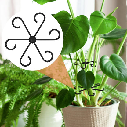 4PCS Plant Stem Support, 2 Sizes Climbing Houseplant Stem Holders, Plastic Reusable Flower Trellis Stem Hook Plant Care Growth Accessories for Flower Plants Indoor Outdoor - Black, 5.28"/4.55"