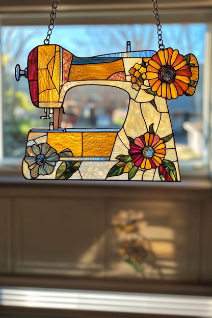 Sewing Machine Acrylic Suncatcher Ornament Quilting Ornament Tailor Shop Sewing Room Decor Gift for Mom Grandma