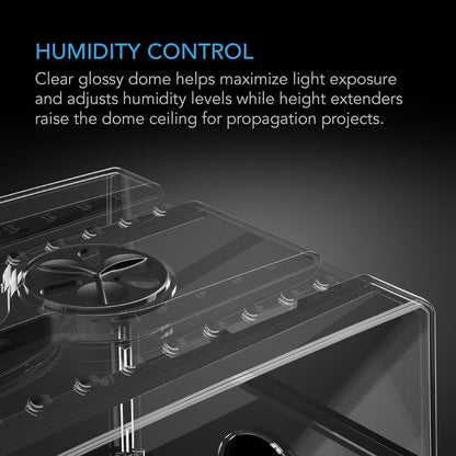 AC Infinity Humidity Dome, Heavy-Duty Germination Kit with 3 mm Thick Dome, Sturdy Drip Tray, 5x8 Cell Seedling Tray, and Vented Height Extension Panels, for Seed Starting, Propagation, Cloning Plants
