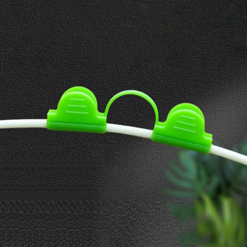 20pcs 8mm Greenhouse Clamps Garden Hoops, Plant Film Clips, Garden Shading Pipe Clips, Netting Tunnel Hoop Clips, for Season Plant Extension Support and Frame Shelter, Green, Double Head