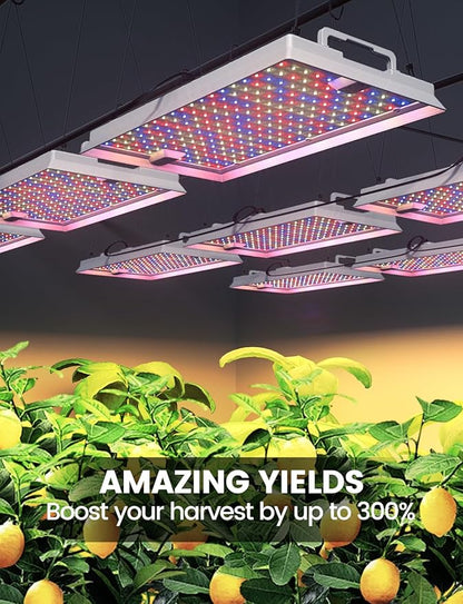 Plant Grow Light, [Smart APP & Expansive 3x2 Ft Coverage] Genuine 100W Output LED Full Spectrum for Indoor Plants, 8-Level Brightness, Supports Hanging (Light Panel)