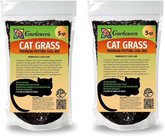 Gardenera Cat Grass Growing Medium - Provide Your Cat with a Fun and Healthy Source of Greens - 20 QUARTS