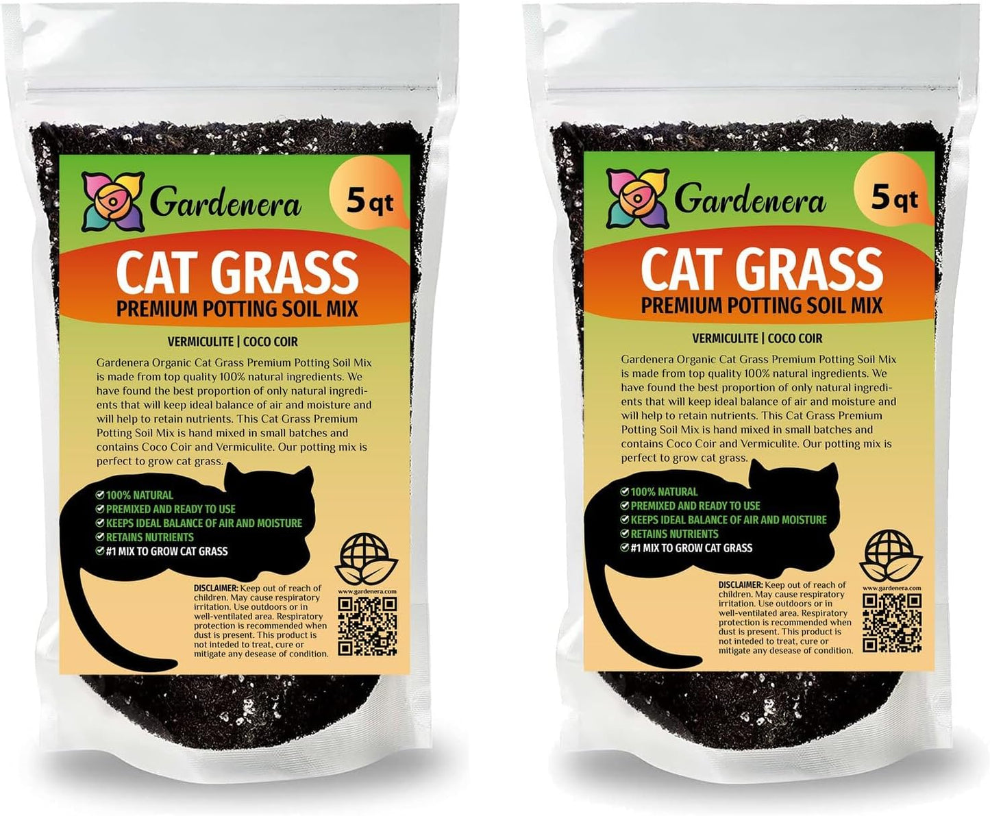 Gardenera Cat Grass Growing Medium - Provide Your Cat with a Fun and Healthy Source of Greens - 10 QUARTS