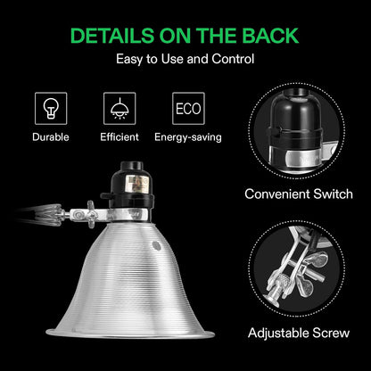 VIVOSUN 2-Pack Clamp Lamp Light with Detachable 5.5 Inch Aluminum Reflector up to 60W E26 Socket (No Bulb Included), 6 Feet Cord, UL Listed