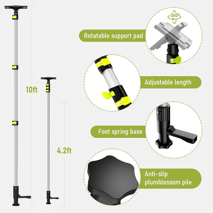 Dust Barrier Poles 4 Pack,Zipper Wall Poles Kit Aluminum Alloy Retractable for Renovation, Remodeling,Interior Decoration,Isolation Work 10Ft