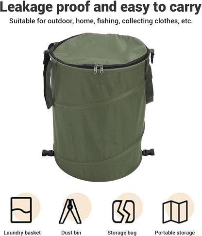 Zunate Collapsible Lawn and Leaf Bag, 24 Gallon Collapsible Trash Can, Reusable Outdoor Yard Waste Leaf Bag Garden Garbage Bin, Garden Garbage Bag with Lid, Lawn and Leaf Bags for