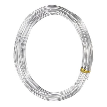 1.5mm Bonsai Training Wire, 16.4 Feet Total Anodized Aluminum Bonsai Wires for Bonsai Tree Shaping/Branches Fixing/Trunk Holding/DIY Crafting [Silver]