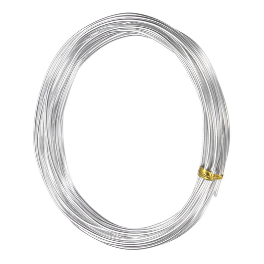 1.5mm Bonsai Training Wire, 16.4 Feet Total Anodized Aluminum Bonsai Wires for Bonsai Tree Shaping/Branches Fixing/Trunk Holding/DIY Crafting [Silver]