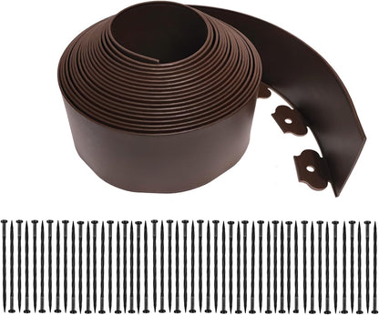 Landscape Edging Kit,40FT Plastic Garden Edging with 50 Stakes,4.5 Inch Tall Lawn Edging for Yard,Lawn,Flower Gardens Border (40FT, Brown)