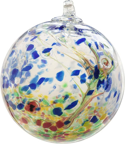 7 x 6 Inch Garden Hanging Gazing Ball Decorative Witch Ball Indoor Outdoor Ornament Home Décor (6", Multicolor)