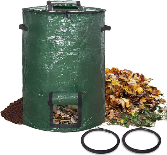 Large Compost Bin Bags,Garden Compost Bin Bags 80 Gallon(300L) Outdoor Collapsible Garden Yard