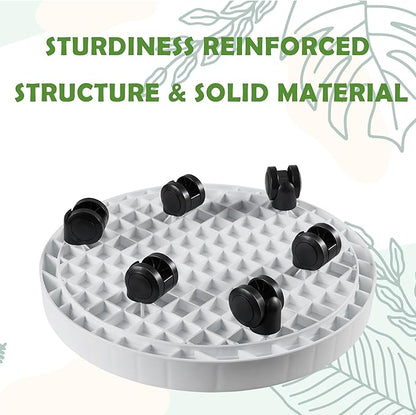 12.6 Inch Planter Caddies Rolling Saucer Caddy with Wheels, Heavy Duty Wheeled Stand for Potted Plant, Round Coaster Roller Base Tray with Casters, Flower Pot Dolly Holder for Indoor Outdoor