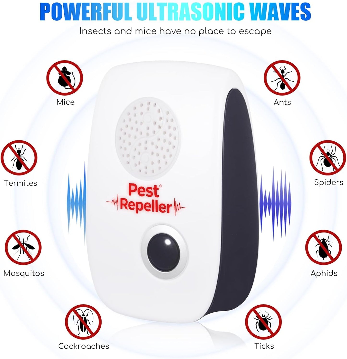 10Pack 2025 Ultrasonic Insect&Pest Repeller,Electronic Mouse Repellent Ultrasonic Plug in Mice Repellent Indoor Insect Repellent Plug in Pest Control for Cockroach,Spide,Rat,AntBugs,Roach,Rodent