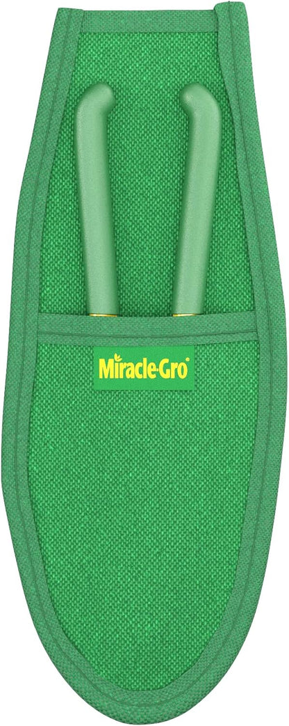 Miracle-Gro 8 in. Bypass Pruning Shears with Belt Pouch – 1/2 in. Cutting Capacity Hand Pruner with Carbon Steel Blade and Comfort Grip – Garden Tool for Live Plants and Soft Stems